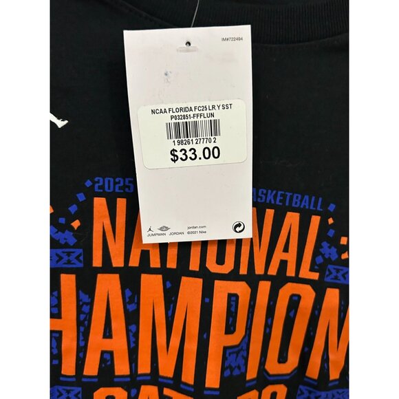 NEW 2025 NCAA Mens Basketball National Champions Gators Youth L Black T-Shirt By - Picture 3 of 3
